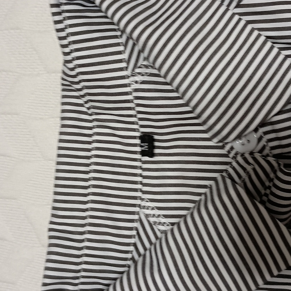 Striped Button-Front Collar Blouse - image 8